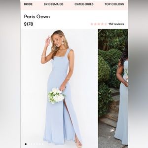 Show me your mumu Paris gown. Blue steel stretch. Size small..
